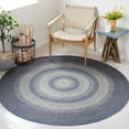 thumbnail image 1 of SAFAVIEH Braided Dorinda Bordered Reversible Area Rug, Gray/Blue, 6' x 6' Round, 1 of 11