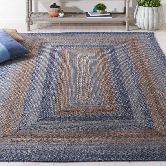 SAFAVIEH Braided Dorinda Bordered Reversible Area Rug, Gray/Brown, 5' x 8'