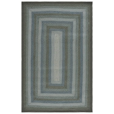 SAFAVIEH Braided Dorinda Color Bordered Area Rug, Light Blue/Green, 3' x 5'