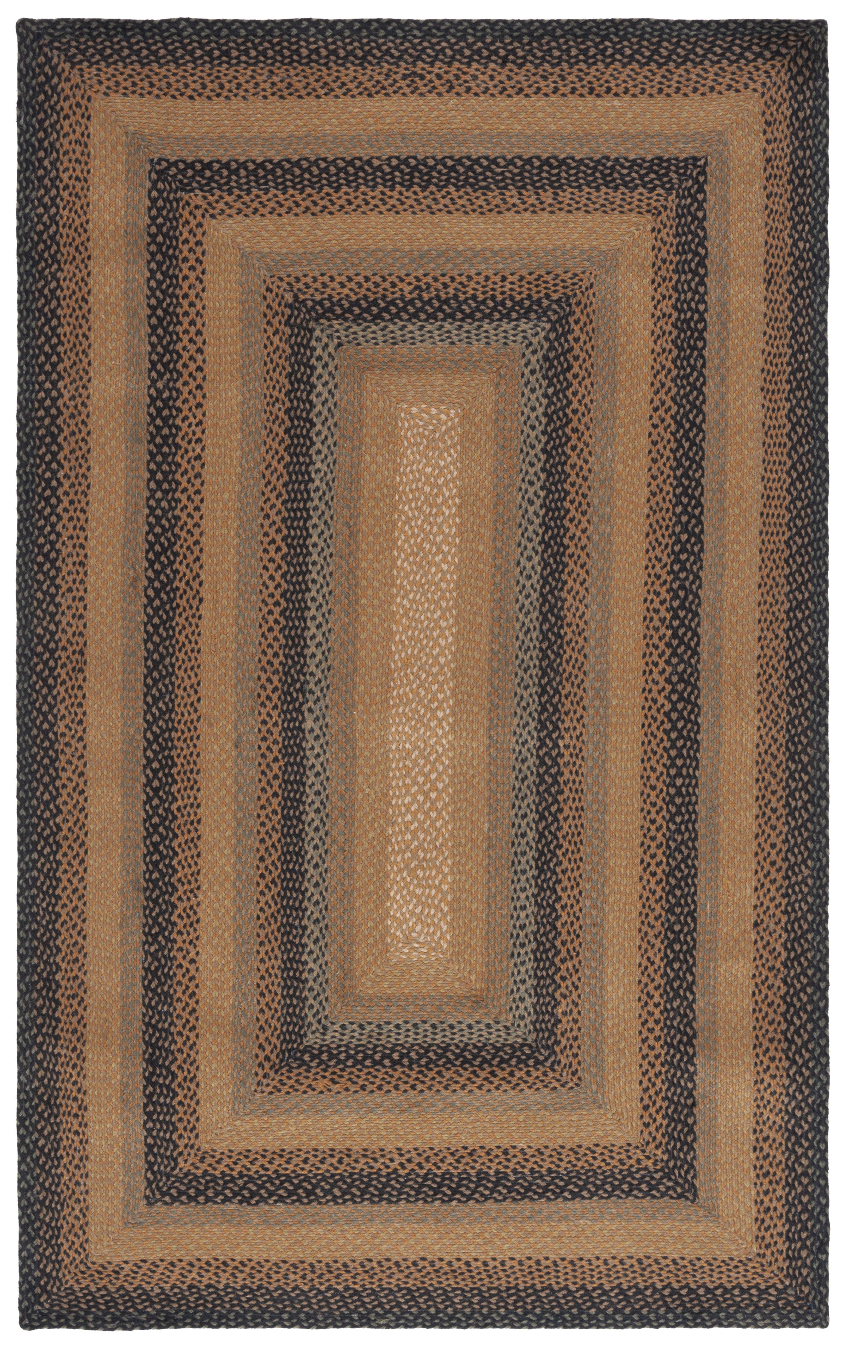 Natural Sage Beige Braided Reversible Handmade Area Rug 6' x 9'