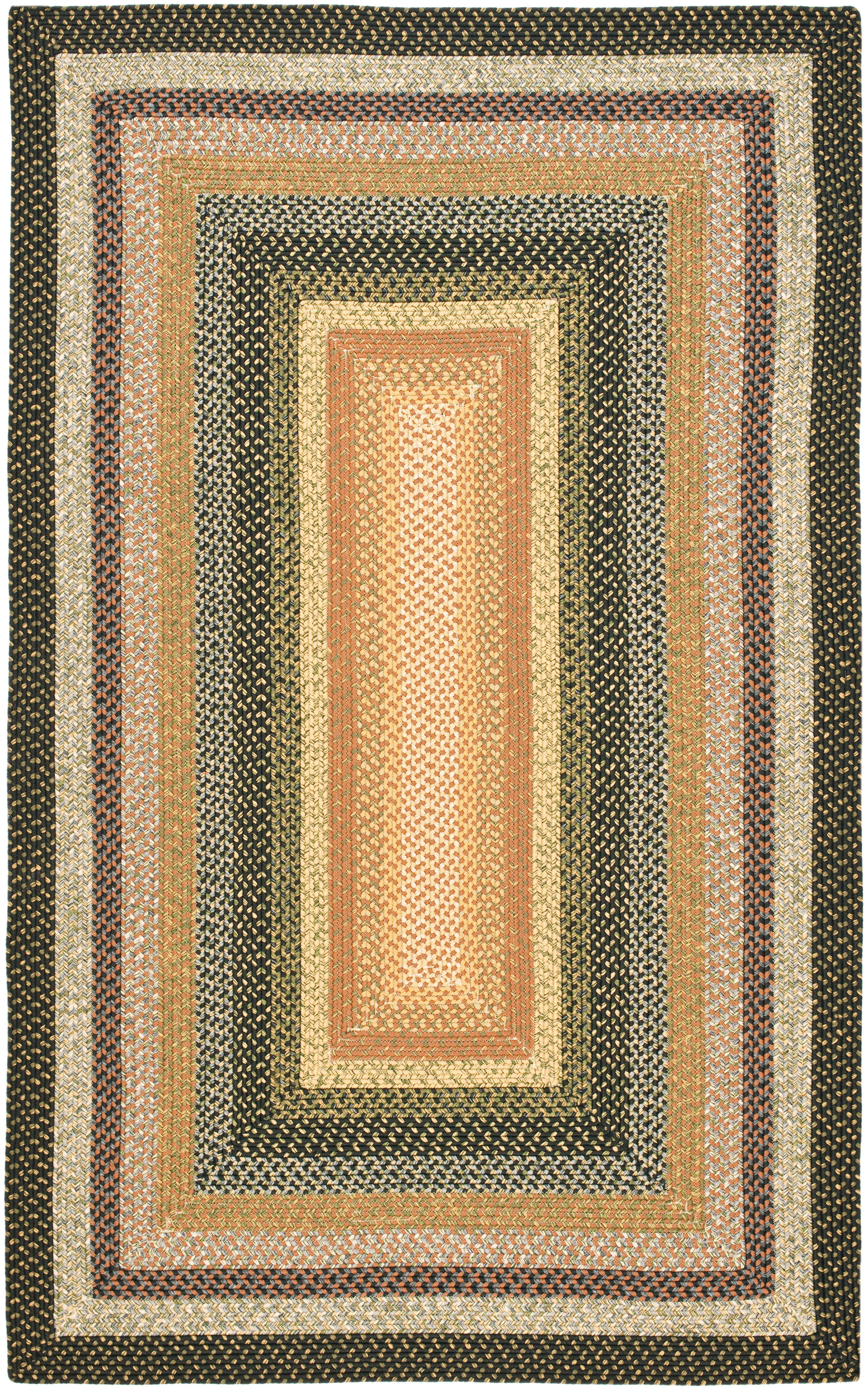 Coastal Charm Handwoven Blue Multi 8' x 10' Oval Synthetic Rug