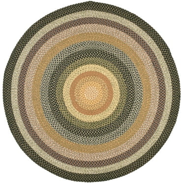 SAFAVIEH Braided Ellen Bordered Machine Washable Reversible Area Rug, Multi, 9' x 9' Round