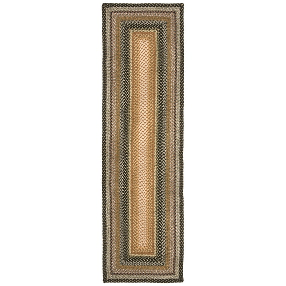 SAFAVIEH Braided Ellen Bordered Machine Washable Reversible Runner Rug, Multi, 2'3" x 6'