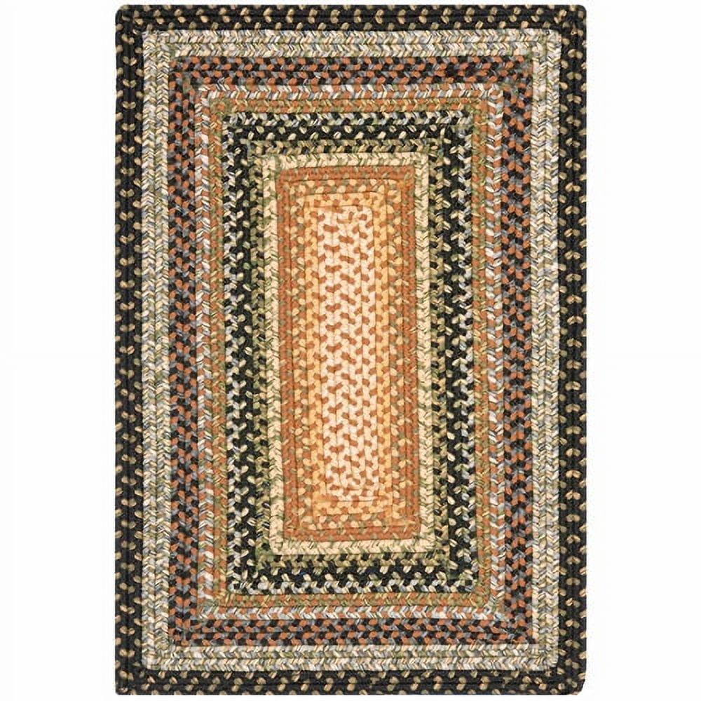 Handmade Blue and Multi Synthetic Braided Reversible Rug, 2'6" x 5'