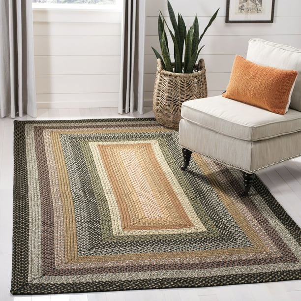 SAFAVIEH Braided Ellen Colored Bordered Area Rug, Blue/Multi, 2' x 3'