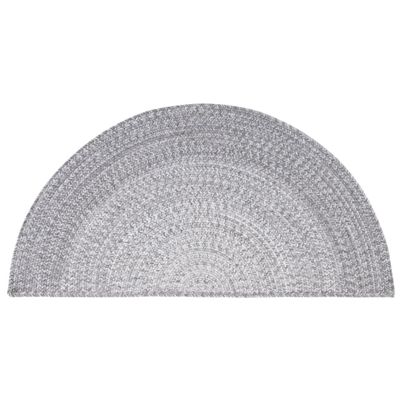 SAFAVIEH Braided Evangeline Bordered Machine Washable Reversible Area Rug, Grey, 2' x 4' Half Moon