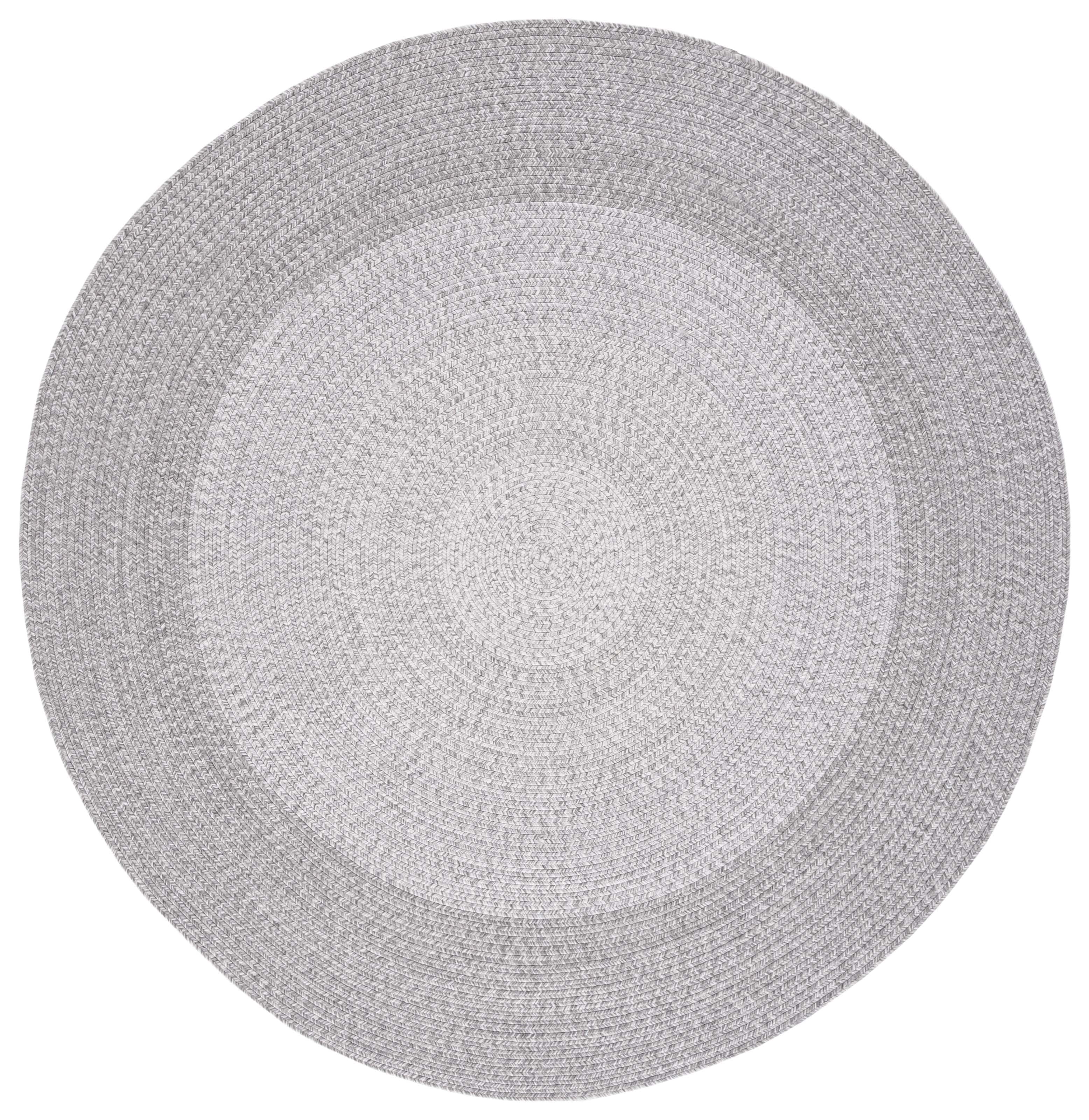 Gray Round Braided Handwoven Reversible Area Rug