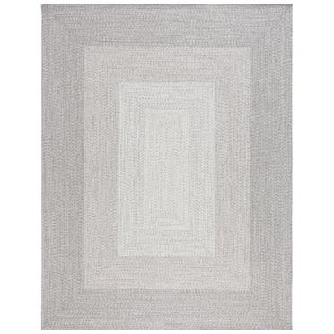SAFAVIEH Braided Evangeline Bordered Machine Washable Reversible Area Rug, Grey, 8' x 10'