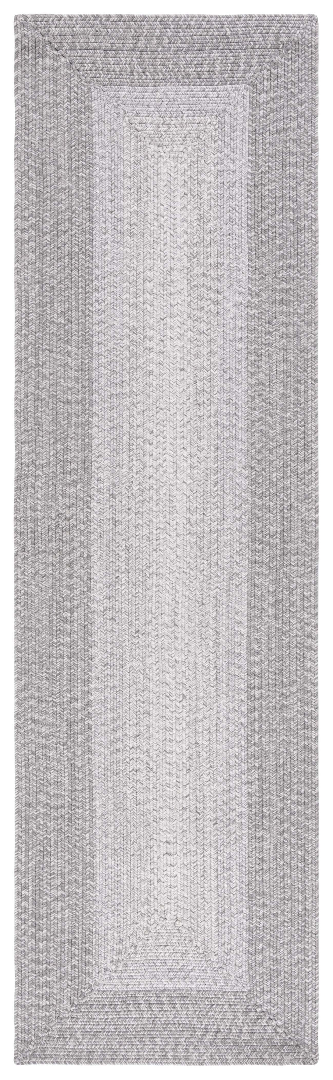SAFAVIEH Braided Evangeline Bordered Machine Washable Reversible Runner Rug, Grey, 2'3" x 12'
