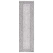 SAFAVIEH Braided Evangeline Bordered Machine Washable Reversible Runner Rug, Grey, 2'3" x 16'