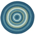 thumbnail image 1 of SAFAVIEH Braided Fechin Bordered Machine Washable Reversible Area Rug, Aqua/Green, 4' x 4' Round, 1 of 8