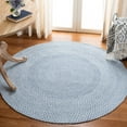 thumbnail image 1 of SAFAVIEH Braided Geraldine Checkered Polyester Reversible Area Rug, Blue/Aqua, 4' x 4' Round, 1 of 7