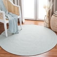 thumbnail image 1 of SAFAVIEH Braided Geraldine Checkered Polyester Reversible Area Rug, Ivory/Light Blue, 8' x 8' Round, 1 of 7