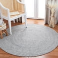 thumbnail image 1 of SAFAVIEH Braided Geraldine Checkered Polyester Reversible Area Rug, Gray/Ivory, 8' x 8' Round, 1 of 7