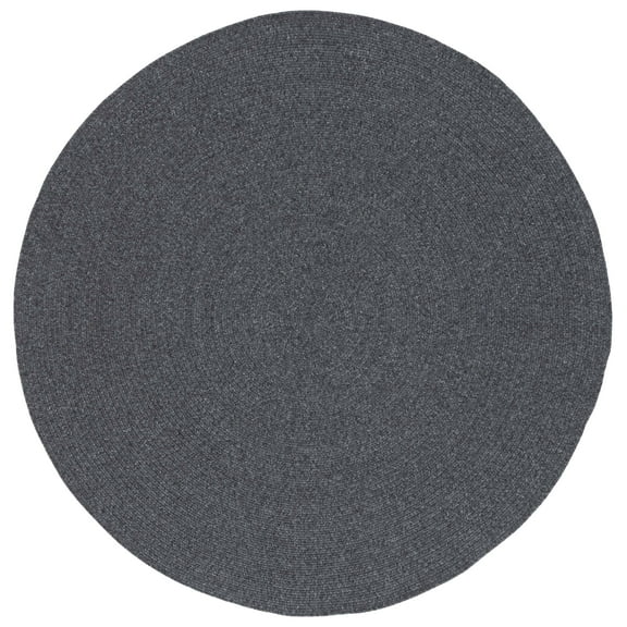 SAFAVIEH Braided Gino Distressed Machine Washable Reversible Area Rug, Black, 8' x 8' Round
