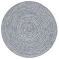 thumbnail image 1 of SAFAVIEH Braided Gino Distressed Machine Washable Reversible Area Rug, Dark Blue/Ivory, 4' x 4' Round, 1 of 8