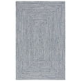 thumbnail image 1 of SAFAVIEH Braided Gino Distressed Machine Washable Reversible Area Rug, Dark Blue/Ivory, 4' x 6' Oval, 1 of 5