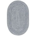 thumbnail image 1 of SAFAVIEH Braided Gino Distressed Machine Washable Reversible Area Rug, Dark Blue/Ivory, 8' x 10' Oval, 1 of 9