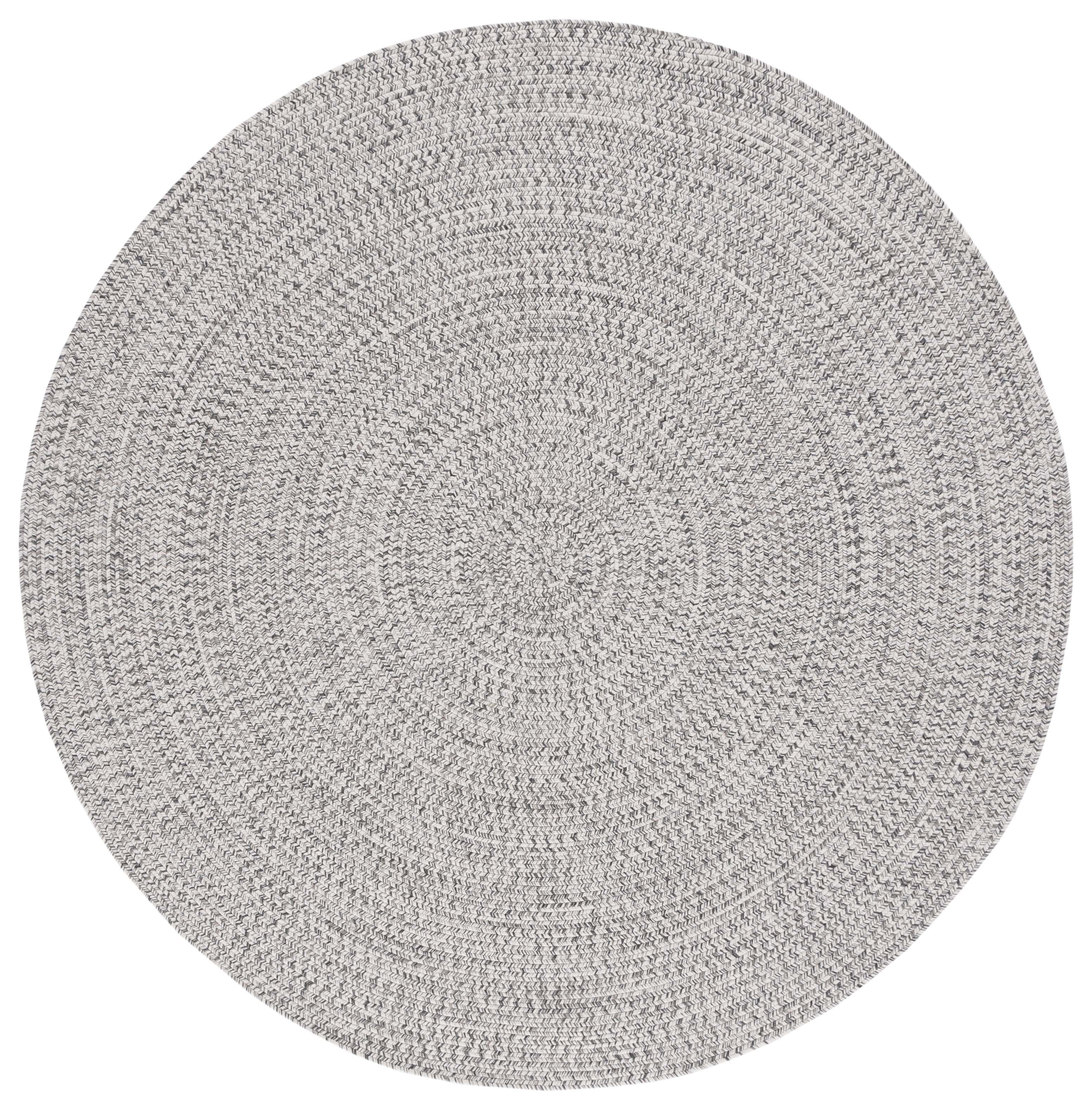 Handwoven Braided Synthetic Round Rug in Grey/Ivory - 59"