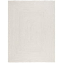 SAFAVIEH Braided Gino Distressed Machine Washable Reversible Area Rug, Ivory/Light Grey, 8' x 10'
