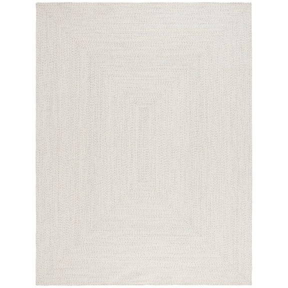 SAFAVIEH Braided Gino Distressed Machine Washable Reversible Area Rug, Ivory/Light Grey, 8' x 10'