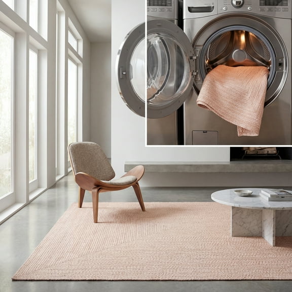 SAFAVIEH Braided Gino Distressed Machine Washable Reversible Area Rug, Natural, 2' x 3'