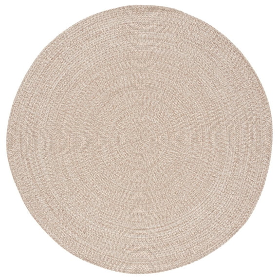 SAFAVIEH Braided Gino Distressed Machine Washable Reversible Area Rug, Natural, 4' x 4' Round