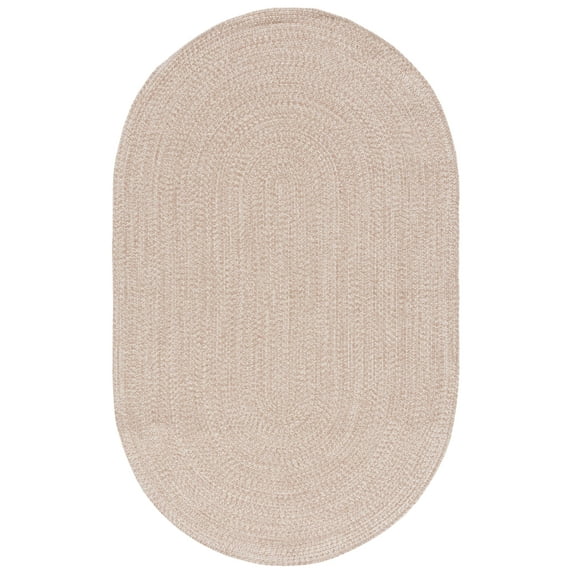 SAFAVIEH Braided Gino Distressed Machine Washable Reversible Area Rug, Natural, 4' x 6' Oval