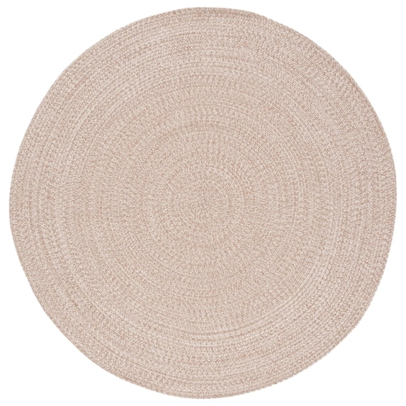 SAFAVIEH Braided Gino Distressed Machine Washable Reversible Area Rug, Natural, 8' x 8' Round