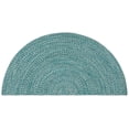 thumbnail image 1 of SAFAVIEH Braided Gino Distressed Machine Washable Reversible Area Rug, Teal/Green, 2'6" x 5' Half Moon, 1 of 12