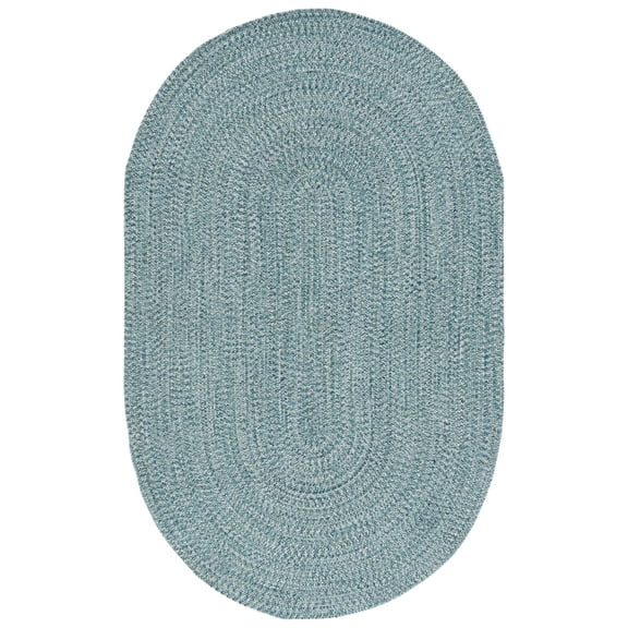 SAFAVIEH Braided Gino Distressed Machine Washable Reversible Area Rug, Teal/Green, 3' x 5' Oval