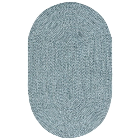 SAFAVIEH Braided Gino Distressed Machine Washable Reversible Area Rug, Teal/Green, 6' x 8' Oval