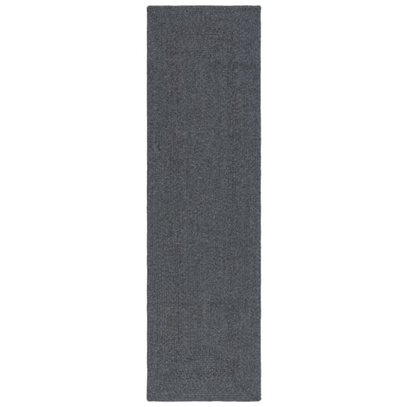 SAFAVIEH Braided Gino Distressed Machine Washable Reversible Runner Rug, Black, 2'3" x 10'