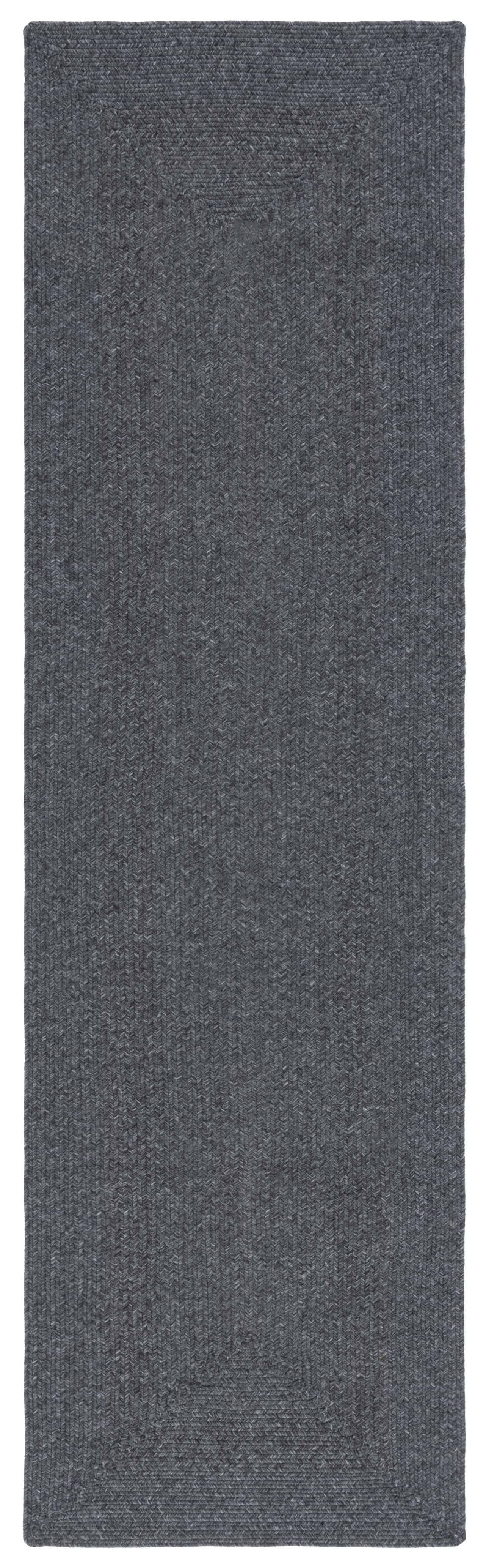 Handmade Black Braided Reversible Runner Rug