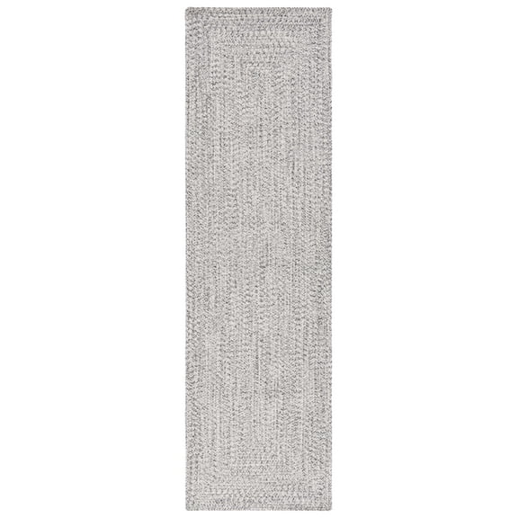 SAFAVIEH Braided Gino Distressed Machine Washable Reversible Runner Rug, Grey/Ivory, 2'3" x 6'