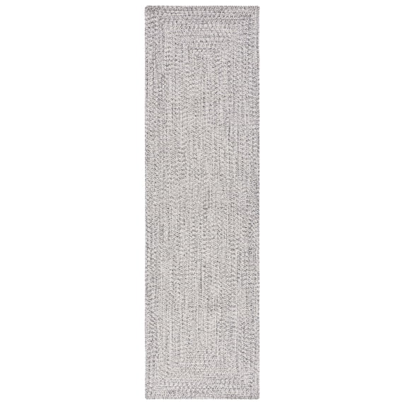 SAFAVIEH Braided Gino Distressed Machine Washable Reversible Runner Rug, Grey/Ivory, 2'3" x 8'