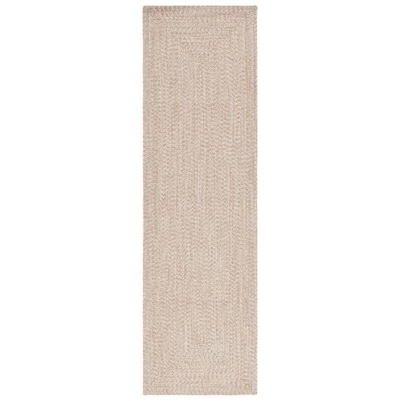 SAFAVIEH Braided Gino Distressed Machine Washable Reversible Runner Rug, Natural, 2'3" x 10'