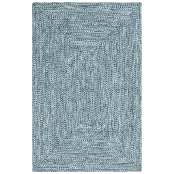 SAFAVIEH Braided Gino Distressed Machine Washable Reversible Runner Rug, Teal/Green, 2'3" x 14'