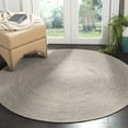 thumbnail image 1 of SAFAVIEH Braided Harmon Geometric Cotton Reversible Area Rug, Ivory/Beige, 5' x 5' Round - Coastal Design, Ivory & Beige, Cotton, Hand Woven Pattern, Ideal for Entryway, Kitchen, Living Room, Office, 1 of 10