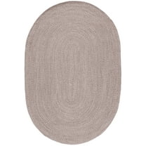 SAFAVIEH Braided Harmon Geometric Cotton Reversible Area Rug, Ivory/Beige, 4' x 6' Oval