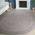 thumbnail image 1 of SAFAVIEH Braided Harmon Geometric Cotton Reversible Area Rug, Ivory/Steel Gray, 2'6" x 4' Oval - Coastal Design, Ivory & Steel Grey, Cotton, Hand Woven Pattern, Ideal for Entryway, Kitchen, Living Ro, 1 of 11