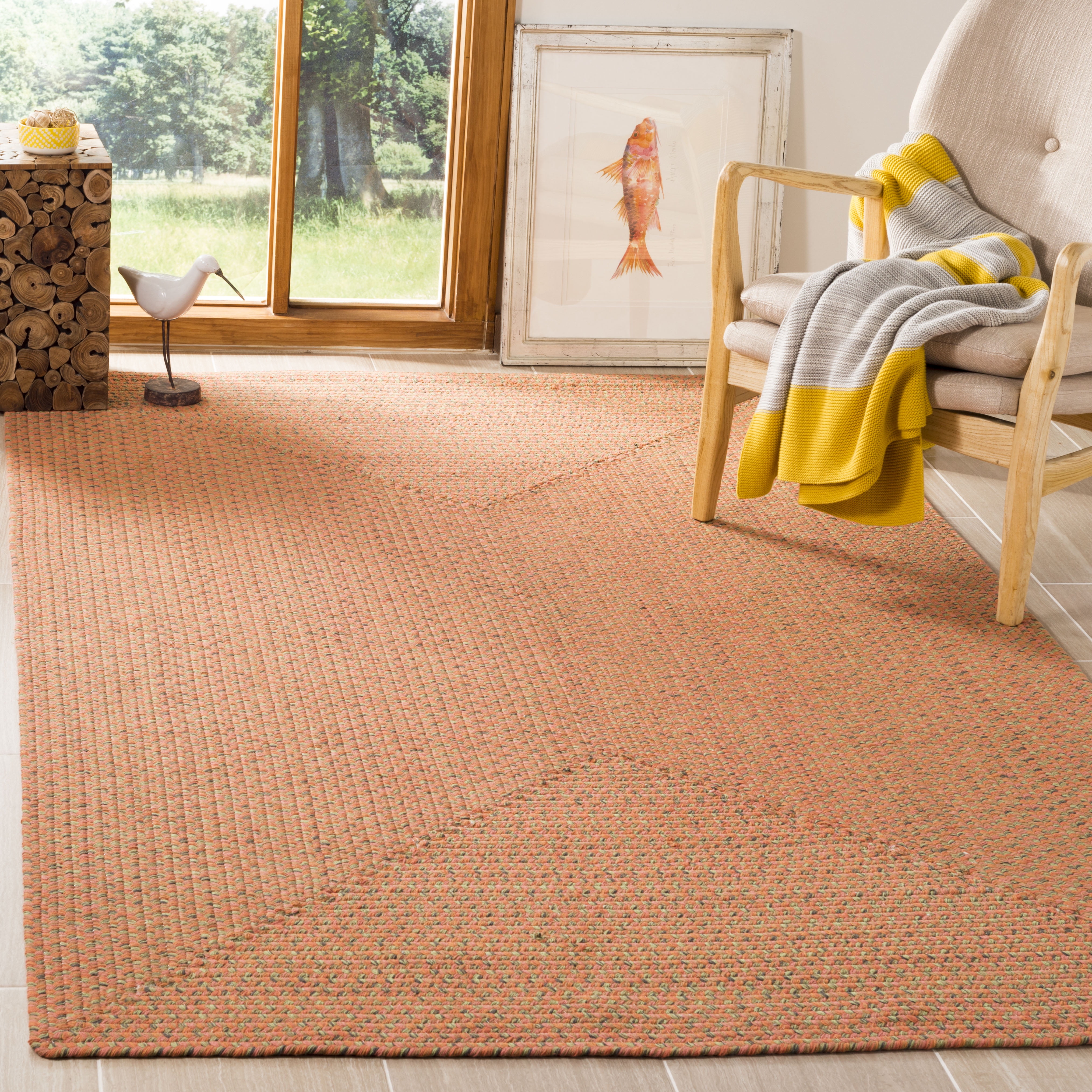 SAFAVIEH Braided Ilbert Solid Cotton Reversible Area Rug, Multi, 9' x 12'