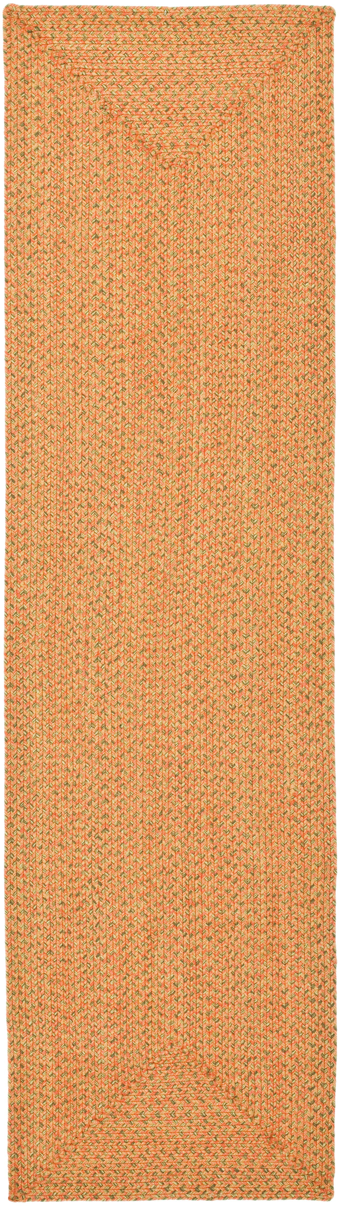 Handmade Red and Beige Braided Wool Cotton Runner Rug