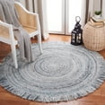 thumbnail image 1 of SAFAVIEH Braided Isador Solid Polyester Reversible Area Rug, Gray/Blue, 4' x 4' Round, 1 of 6
