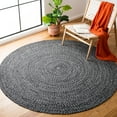 thumbnail image 1 of SAFAVIEH Braided Isidor Solid Cotton Reversible Area Rug, Black, 5' x 5' Round, 1 of 7