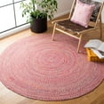thumbnail image 1 of SAFAVIEH Braided Isidor Solid Cotton Reversible Area Rug, Pink/Yellow, 4' x 4' Round, 1 of 7