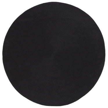 SAFAVIEH Braided Kader Solid Area Rug, Black, 6' x 6' Round