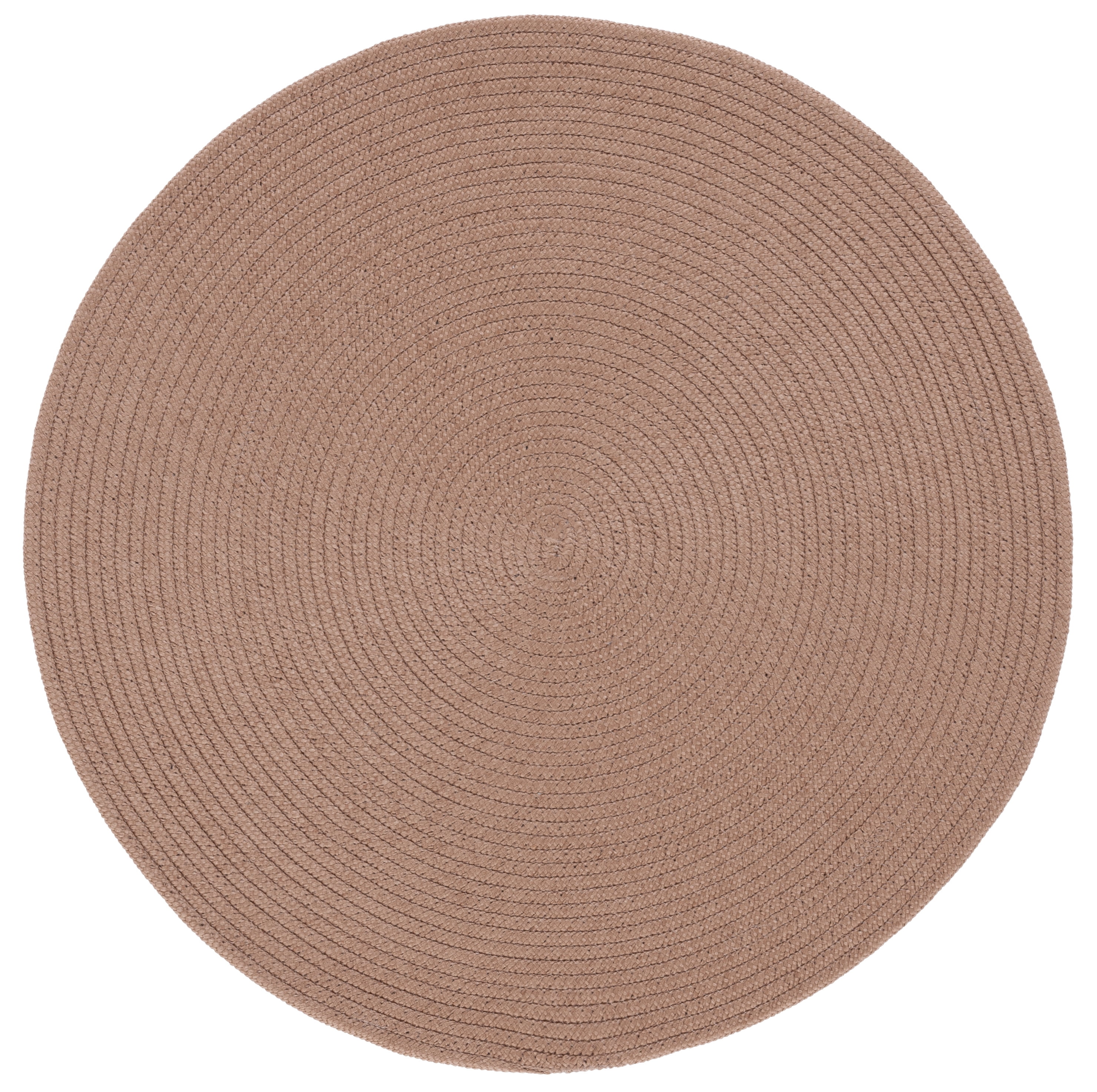 Coastal Charm Handwoven Gray Synthetic 3' Round Braided Rug