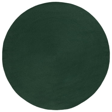SAFAVIEH Braided Kader Solid Area Rug, Dark Green, 4' x 4' Round