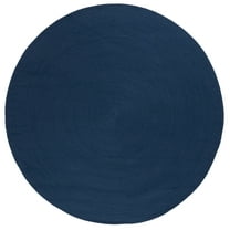 SAFAVIEH Braided Kader Solid Area Rug, Navy, 6' x 6' Round